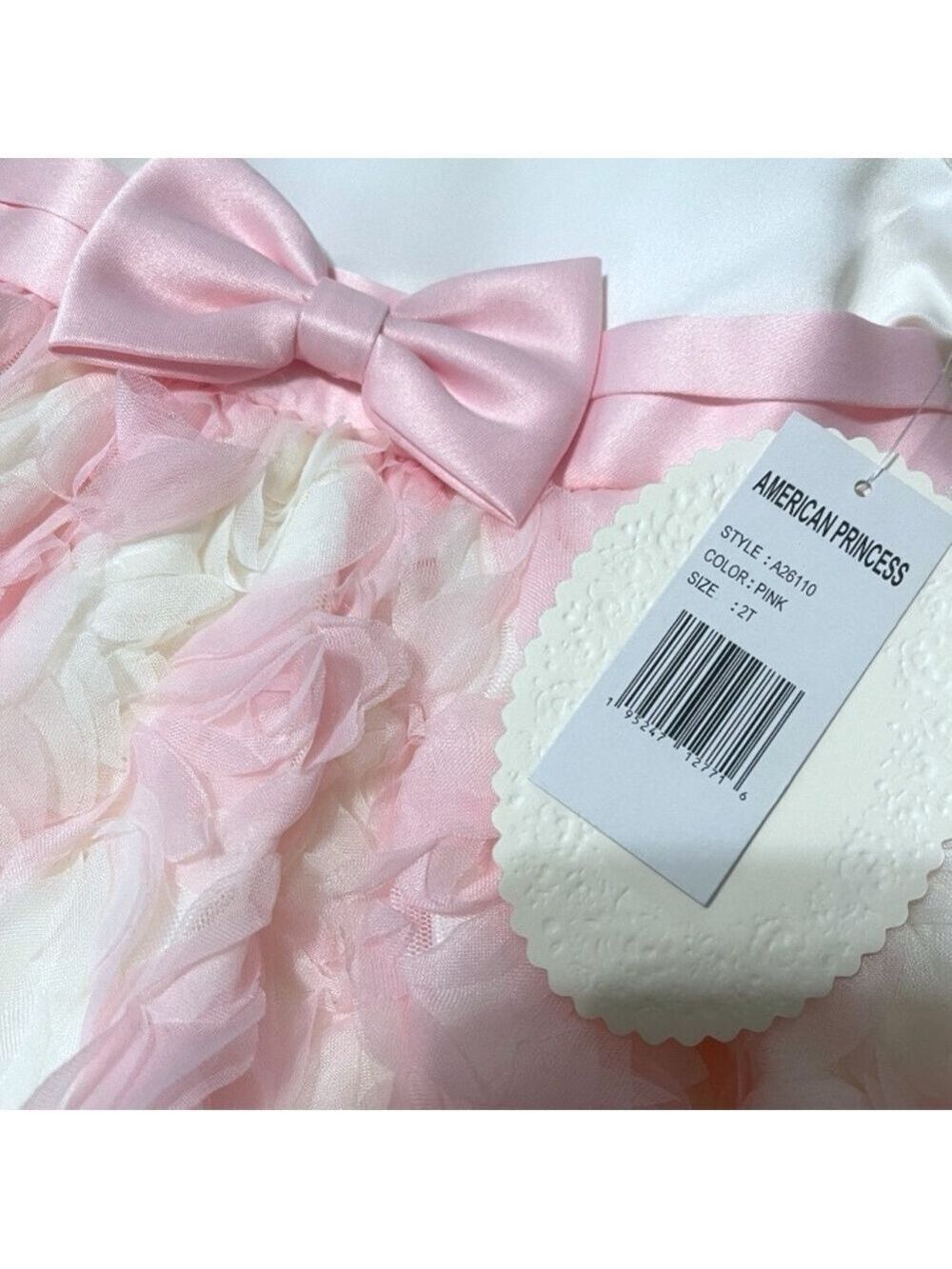 American Princess Florette Sleeveless Dress Pink & White Girls 2T Multi-layered - Picture 4 of 8